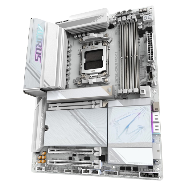 დედა დაფა Gigabyte X870E_AORUS_PRO_ICE, AM5, DDR5, 256GB
