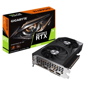 Graphic Card Gigabyte GV-N3060WF2OC-12GD WINDFORCE OC, GeForce RTX3060, 12GB, 192-bit, DP, HDMI, Black