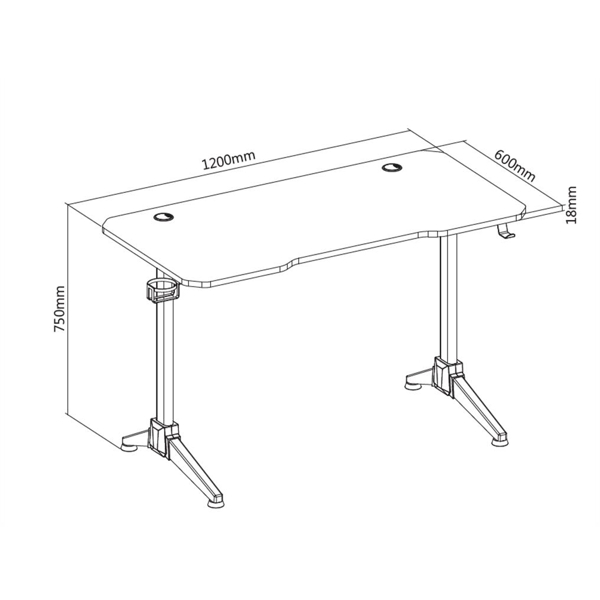 Gaming მაგიდა 2E 2E-GT-OTO-WTGR OTOROSHI, Gaming Desk, White/Grey