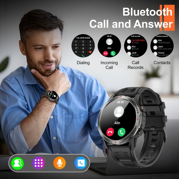 სმარტ საათი Weofly Explorer, 1.43", IP68, Bluetooth, Smart Watch, Black