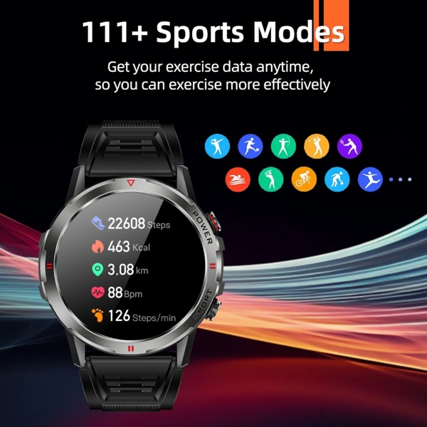 სმარტ საათი Weofly Explorer, 1.43", IP68, Bluetooth, Smart Watch, Black