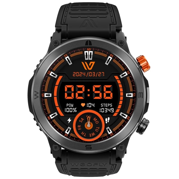 სმარტ საათი Weofly CONQUER, 1.43", IP68, Bluetooth, Smart Watch, Black