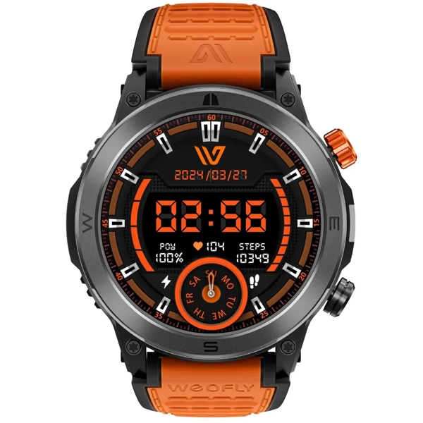სმარტ საათი Weofly CONQUER, 1.43", IP68, Bluetooth, Smart Watch, Orange
