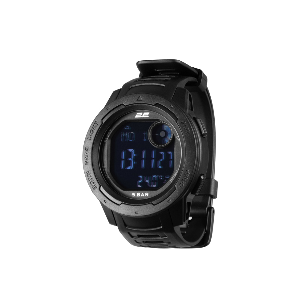საათი 2E 2E-TCW10BK Delta X Black, 5 ATM, Tactical Watch With Compass And Pedometer, Black