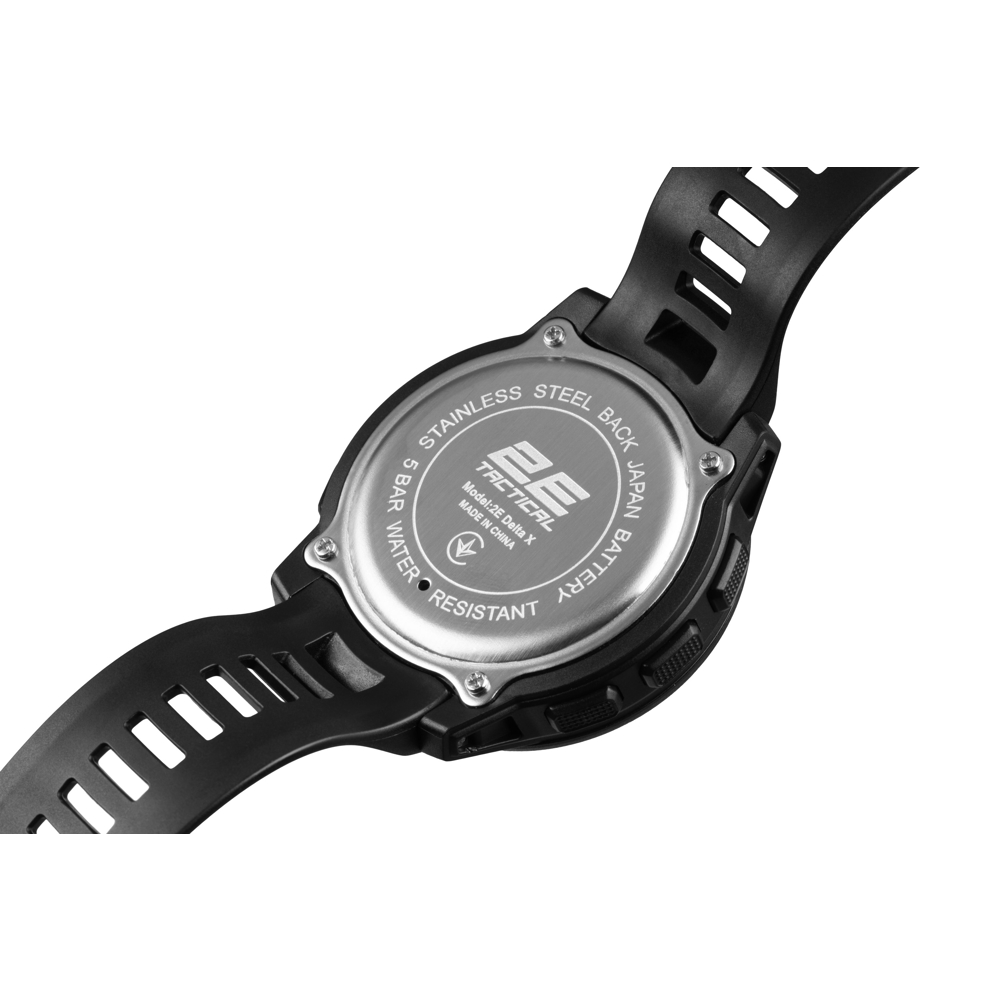 საათი 2E 2E-TCW10BK Delta X Black, 5 ATM, Tactical Watch With Compass And Pedometer, Black