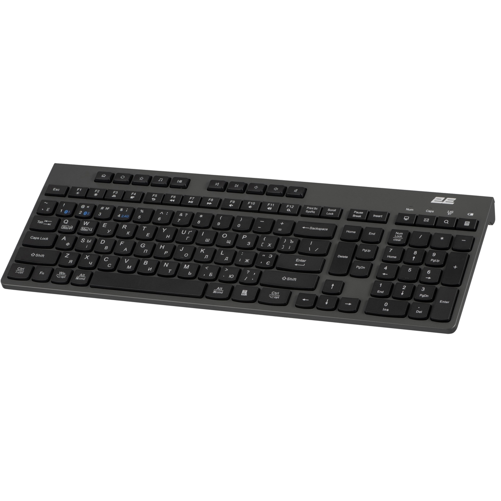 კლავიატურა 2E 2E-KS280WBGR_AK KS270, Wireless, Bluetooth, USB, keyboard, Black/Grey