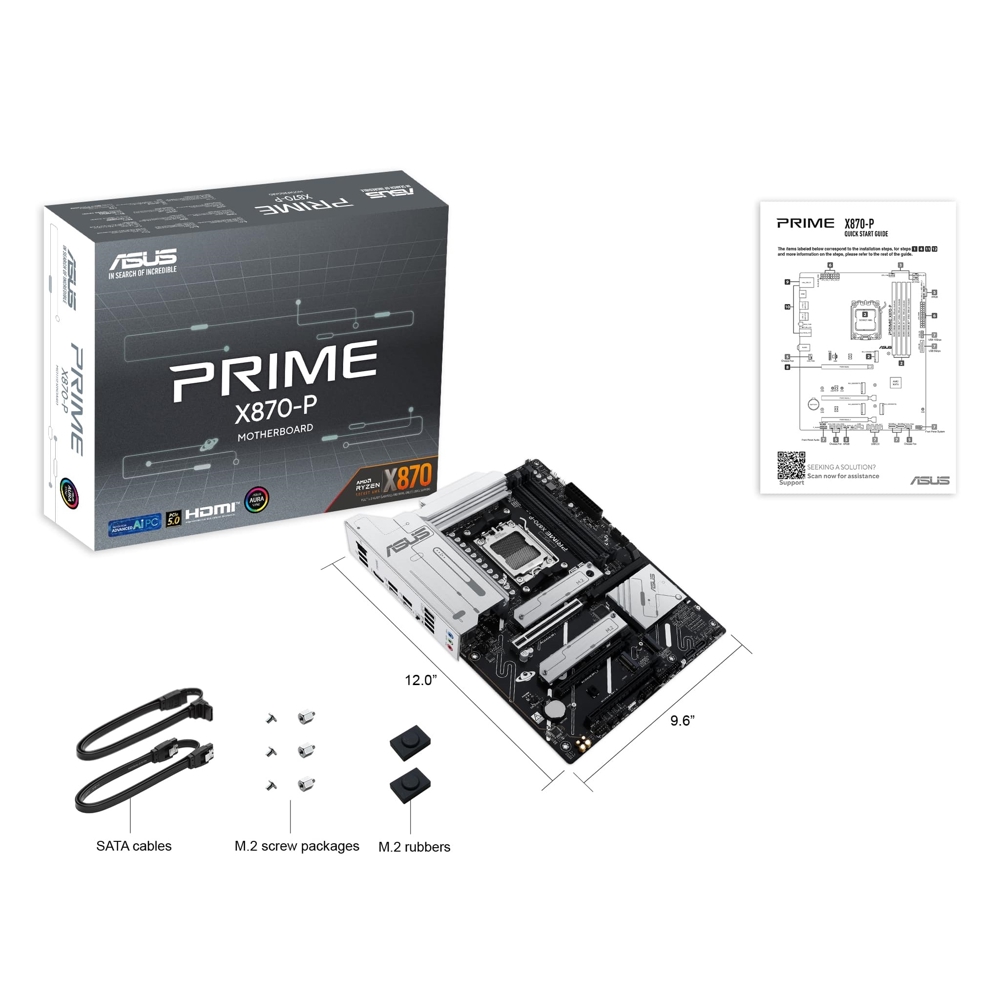 Motherboard ASUS 90MB1IT0-M0EAY0 PRIME X870-P, AM5. DDR5, 192GB