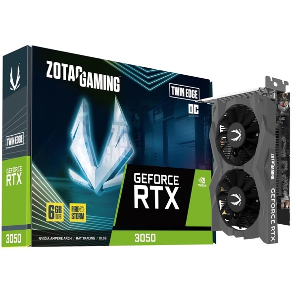 Graphic Card Zotac ZT-A30510H-10L Twin Edge OC, GeForce RTX3050, 6GB, 96-bit, DP, HDMI, Black