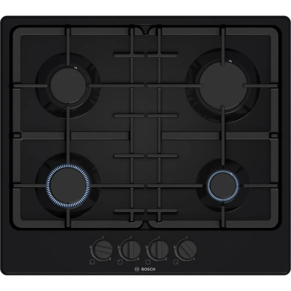 ჩასაშენებელი ქურის ზედაპირი Bosch PGP6B6K90R, Built-in Gas Cooktop, Black