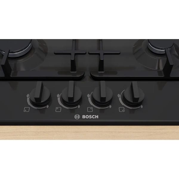 ჩასაშენებელი ქურის ზედაპირი Bosch PGP6B6K90R, Built-in Gas Cooktop, Black