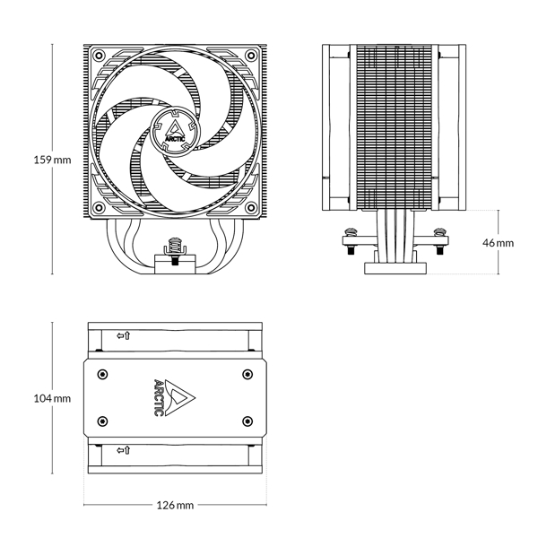 ქულერი Arctic ACFRE00125A Freezer 36 A-RGB, 120mm, 2000RPM, Cooler, White