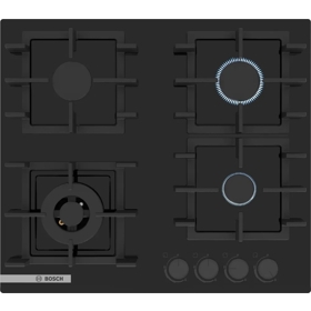 ჩასაშენებელი ქურის ზედაპირი Bosch PNK6B6P40R, Built-in Gas Cooktop, Black