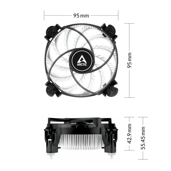 Cooler Arctic ACALP00042A Alpine 17 LP, 95mm, 3000RPM, Black