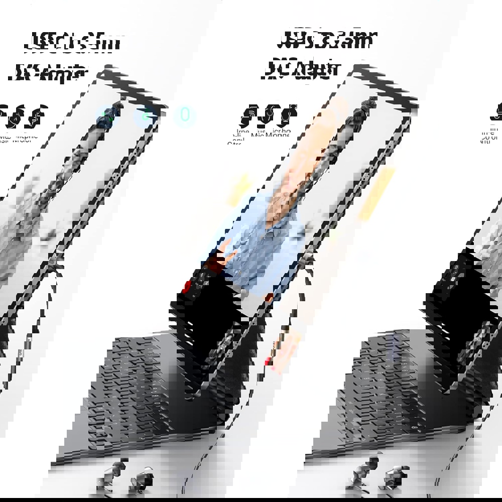 Type-C to Aux 3.5mm Female Audio Adapter UGREEN 80154, 10cm, Space Gray