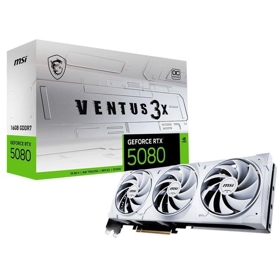 Graphic Card MSI 912-V531-062 VENTUS 3X OC, GeForce RTX5080, 16GB, 256-bit, DP, HDMI, White
