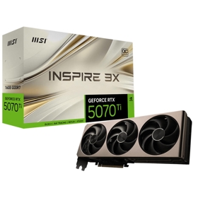 ვიდეო დაფა MSI 912-V531-281 INSPIRE 3X OC, GeForce RTX5070 Ti, 16GB, 256-bit, DP, HDMI, Golden