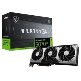Graphic card MSI 912-V531-083 VENTUS 3X OC, GeForce RTX5070 Ti, 16GB, 256-bit, DP, HDMI, Silver/Black