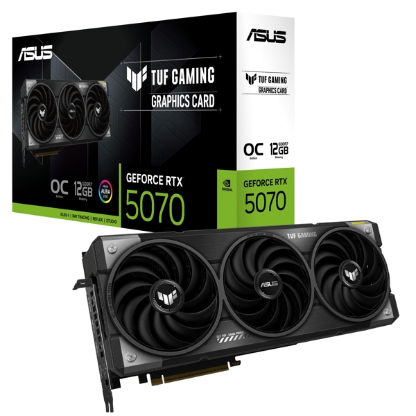 ვიდეო დაფა ASUS TUF 90YV0LZ0-M0NA00 TUF-RTX5070-O12G-GAMING OC, GeForce RTX5070, 12GB, 192-bit, DP, HDMI, Black