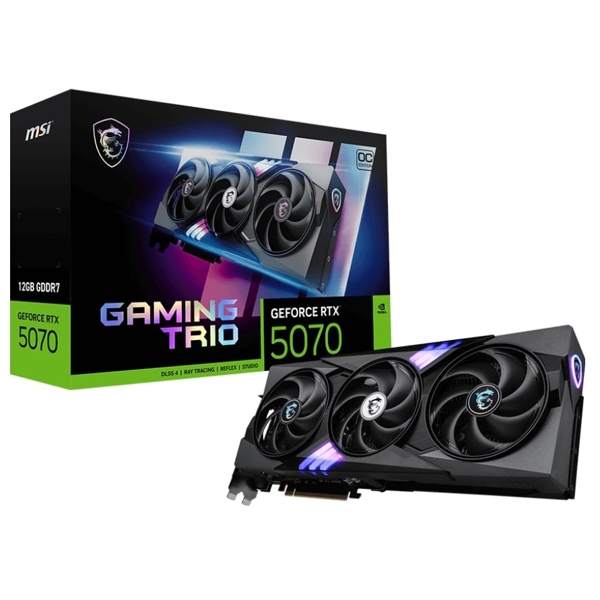 ვიდეო დაფა MSI 912-V532-029 GAMING TRIO OC, GeForce RTX5070, 12GB, 192-bit, DP, HDMI, Black
