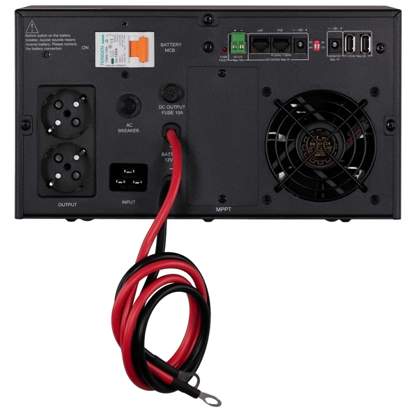 ინვერტერი 2E HI1600, 1600W, LCD With AVR + DC output, Home Inverter, Black