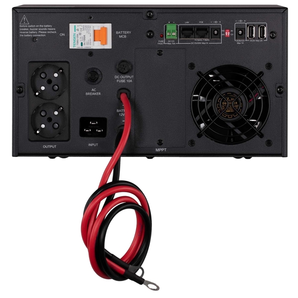 ინვერტერი 2E HI1000, 1000W, LCD With AVR + DC Output, Home Inverter, Black