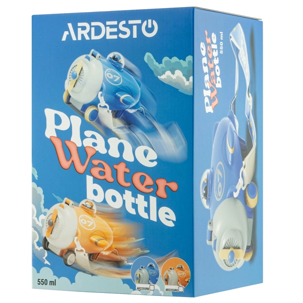 წყლის ბოთლი Ardesto AR2255RB Plane, 550ml, Water Bottle, Dark Blue