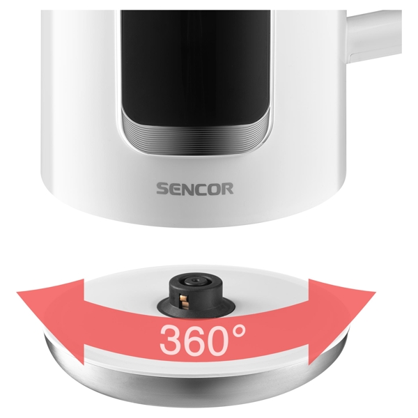ელექტრო ჩაიდანი Sencor SWK 0950WH, 2000W, 1.7L, Electric Kettle, White