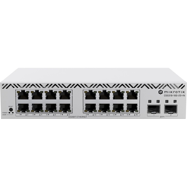 სვიჩი Mikrotik CSS318-16G-2S+IN, 16-Port Gigabit, Switch, White
