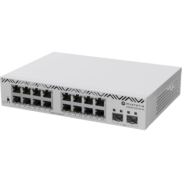 სვიჩი Mikrotik CSS318-16G-2S+IN, 16-Port Gigabit, Switch, White