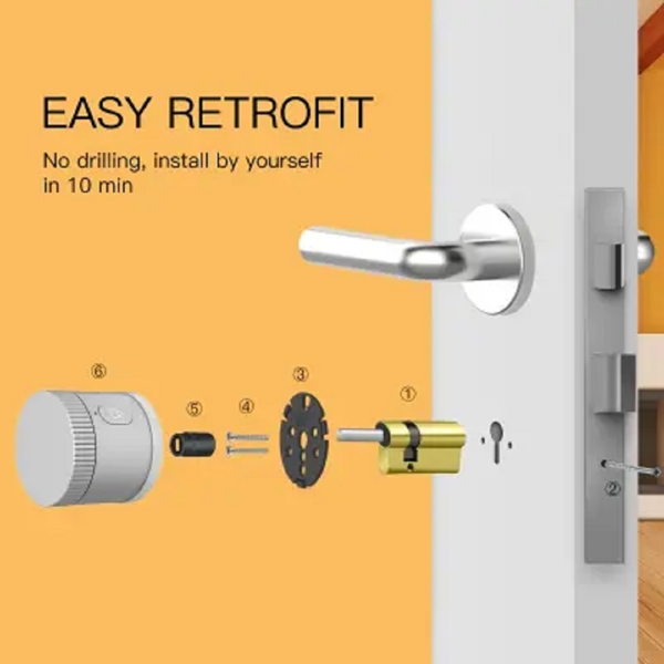 კარის ჭკვიანი საკეტი Moes BDL-BG-R2-EU-SR- MS, Smart Door Lock, Black