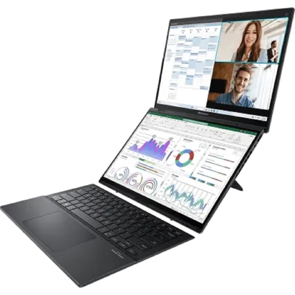 ნოუთბუქი Asus UX8406CA-QL080W Zenbook DUO OLED (2024), 14", ULTRA 7-255H, 16GB, 1TB SSD, Integrated, W11H, Inkwell Gray