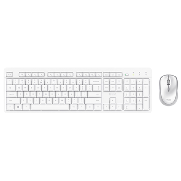 კლავიატურა+მაუსი Trust 25465 Ody II, Wireless, USB, Keyboard And Mouse, White