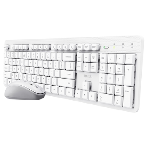 კლავიატურა+მაუსი Trust 25465 Ody II, Wireless, USB, Keyboard And Mouse, White