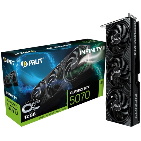 ვიდეო დაფა Palit NE75070S19K9-GB2050S INFINITY 3 OC, GeForce RTX5070, 12GB, 192bit, DP, HDMI, Black