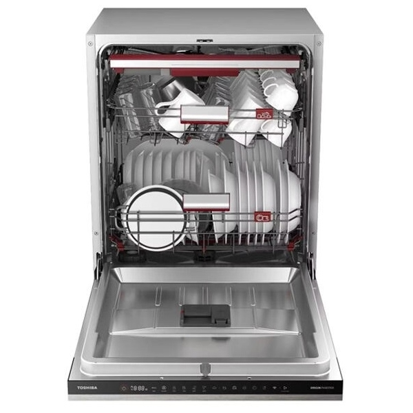 ჩასაშენებელი ჭურჭლის სარეცხი მანქანა Toshiba DW-14B4(B)-CIS, A, 44Dba, Built-in Dishwasher, Silver