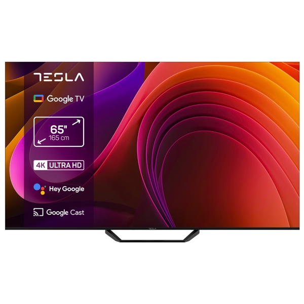 ტელევიზორი Tesla 65E655BUS, 65", 4K UHD, HDMI, USB, LAN, WIFI, BT, Black