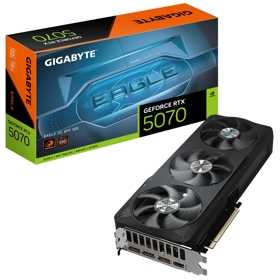 ვიდეო დაფა Gigabyte GV-N5070EAGLE_OC-12GD EAGLE OC, GeForce RTX5070, 12GB, 192-bit, HDMI, DP, Black