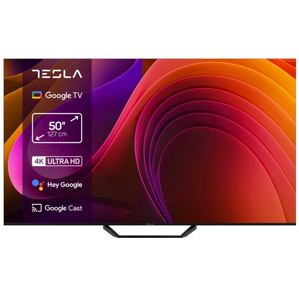 ტელევიზორი Tesla 50E655BUS, 50”, 4K UHD, USB, HDMI, BT, WIFI, Black