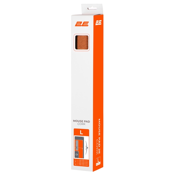 მაუსის პადი 2E 2E-PAD-L-CORK, L, Mouse Pad, Brown