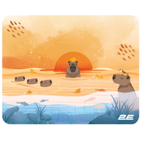 მაუსის პადი 2E 2E-PAD-S-CAPY-YELLOW, S, Mouse Pad, Yellow