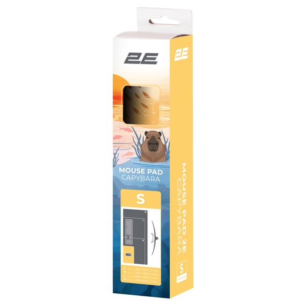 მაუსის პადი 2E 2E-PAD-S-CAPY-YELLOW, S, Mouse Pad, Yellow