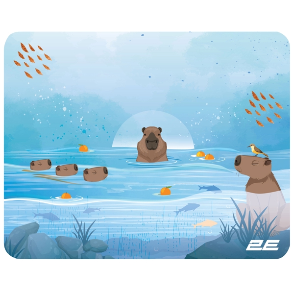 მაუსის პადი 2E 2E-PAD-S-CAPY-BLUE, S, Mouse Pad, Blue