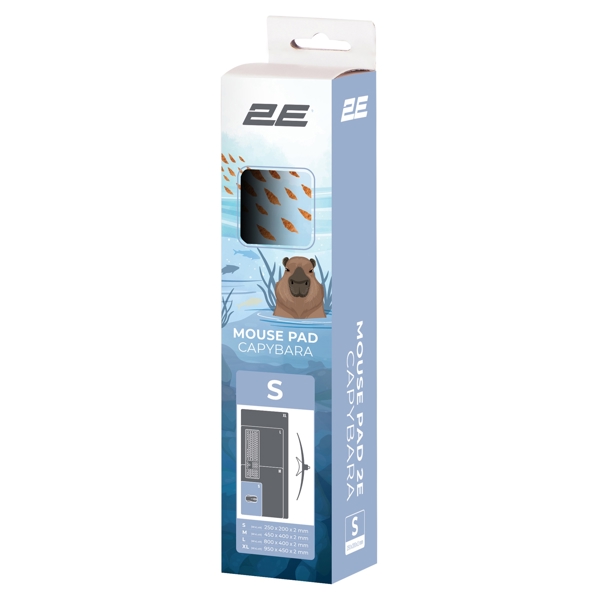 მაუსის პადი 2E 2E-PAD-S-CAPY-BLUE, S, Mouse Pad, Blue