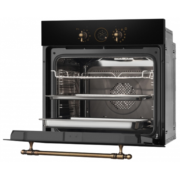 ჩასაშენებელი ელექტრო ღუმელი Hansa BOEA69876, 3600W, 77L, Built-In Electric Oven, Black
