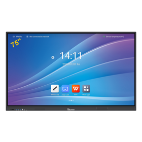 ინტერაქტიული ეკრანი, სმარტ ეკრანი Allscreen DW75HTV100 V2 T Series, 75”, Android 14, RAM 8GB, 128GB, Smart Board, Black
