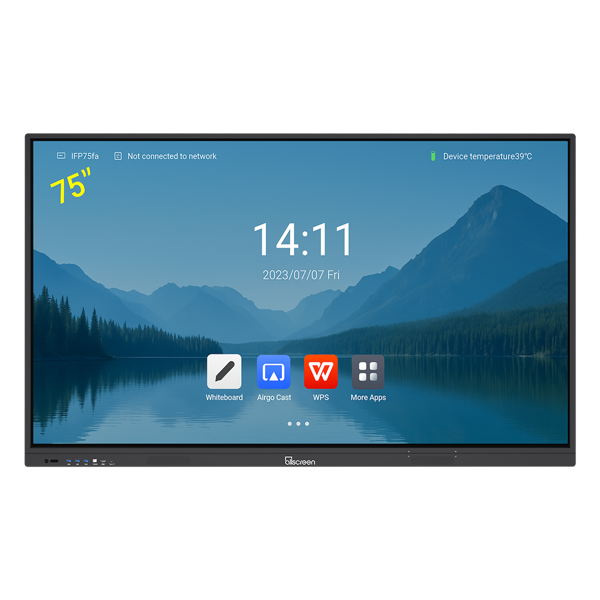 ინტერაქტიული ეკრანი Allscreen Interactive Flat Panels DW75HT311D V2 T Series, 75”, Android 13, RAM 8GB, 128GB, Smart Board, Black