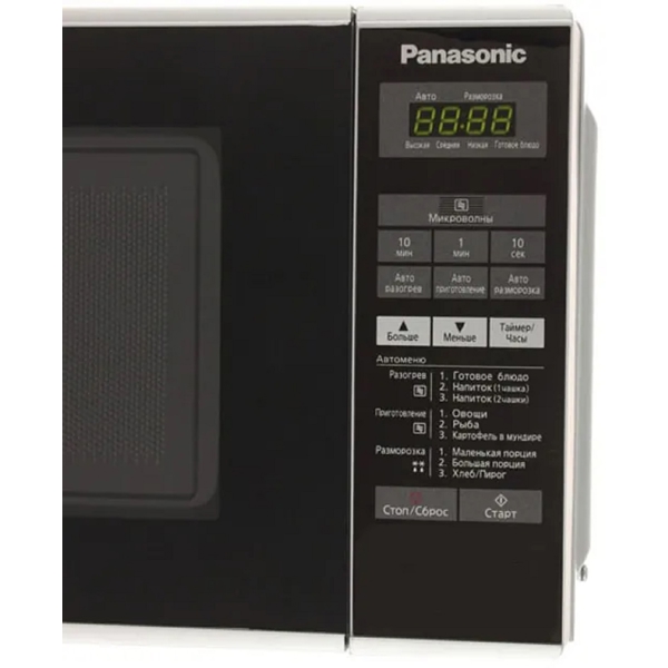 მიკროტალღური ღუმელი Panasonic NN-ST254MZUE, 20L, 800W, Microwave Oven, Black/Silver