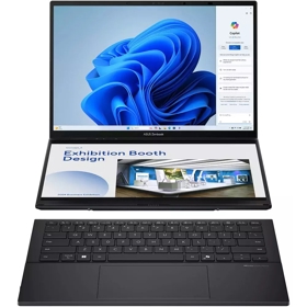 Notebook Asus 90NB14X1-M00320 Zenbook Duo 14 OLED, 14", Ultra 9-285H, 32GB, 1TB SSD, Integrated, W11H, Grey