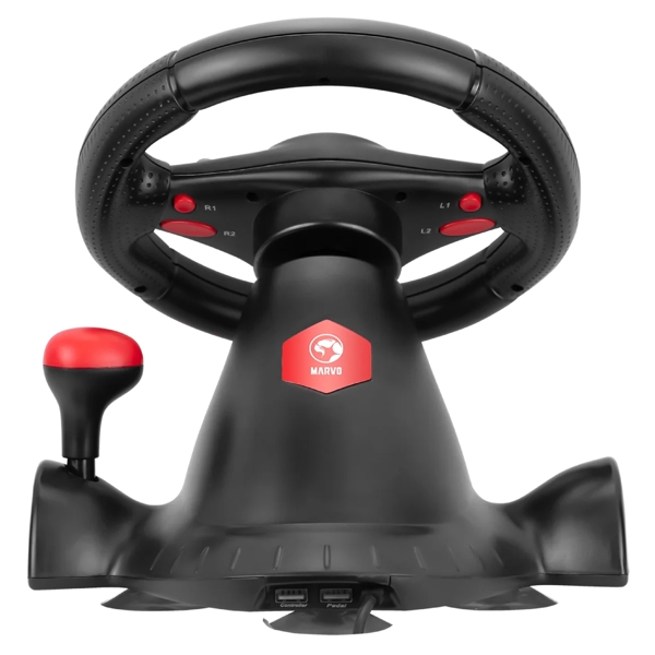 კომპიუტერული საჭე Marvo GT-903 ONAGA 30, Android, PS4, PS3, XBOX One, XBOX 360, Racing Wheel, Black
