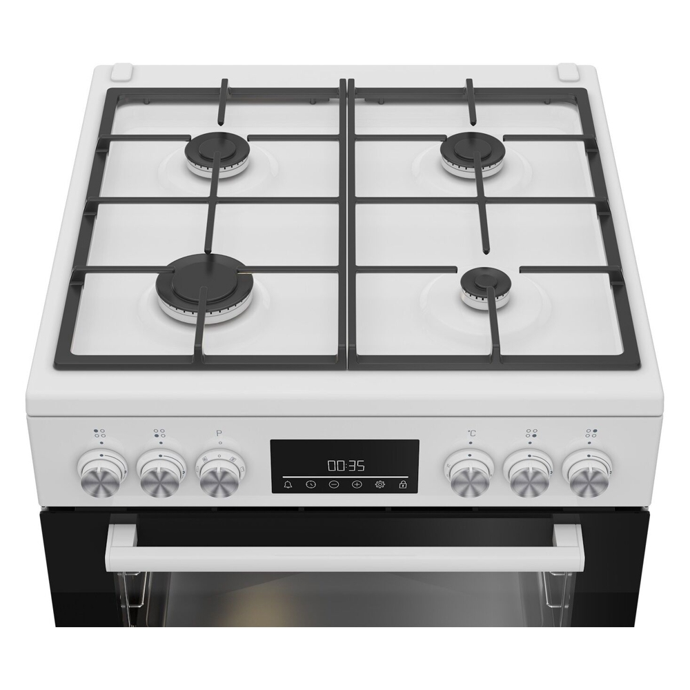 გაზქურა Beko FBM 62330 GWDTN, 4 Gas, Gas Cooker, White